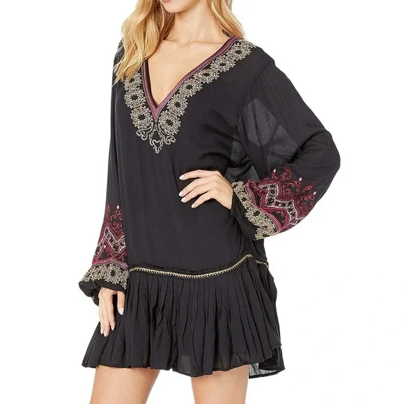 FREE PEOPLE WILD ONE EMBROIDERED MINI DRESS - Picture 14 of 14